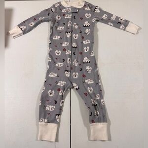 Hanna Andersson Gray  White Polar Bear  Zip Organic Cotton Pj 1pc 70 9-18 Month